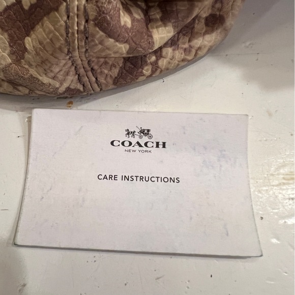 Coach Brown & Tan Python-Print Leather Shoulder Bag - Picture 13 of 13